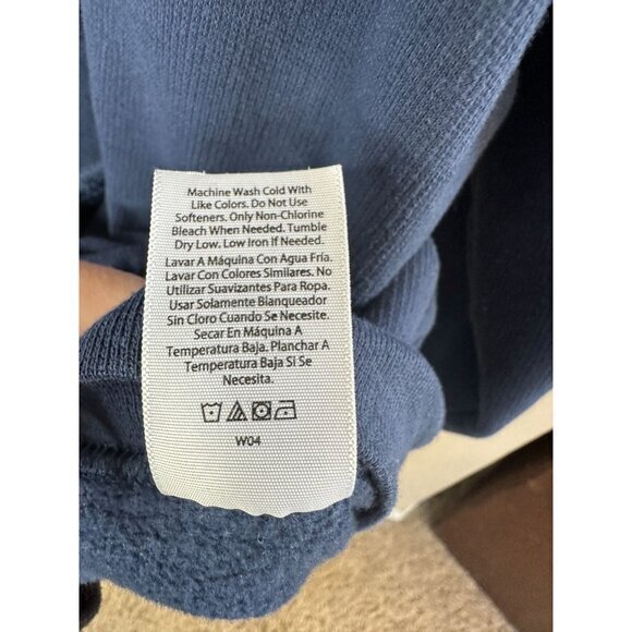 Athletic Works‎ Mens Blue Sweatshirt Large hooded zip up cotton  drawstring - Picture 5 of 7